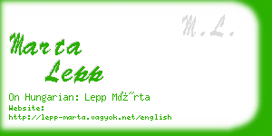 marta lepp business card